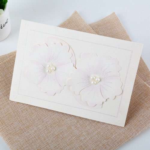 Beautiful Invitation Card Customized Flower Wedding Card with Hand Bag