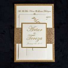 Glitter Invitation Card Wedding Card Customized Invitation with Paper Tape