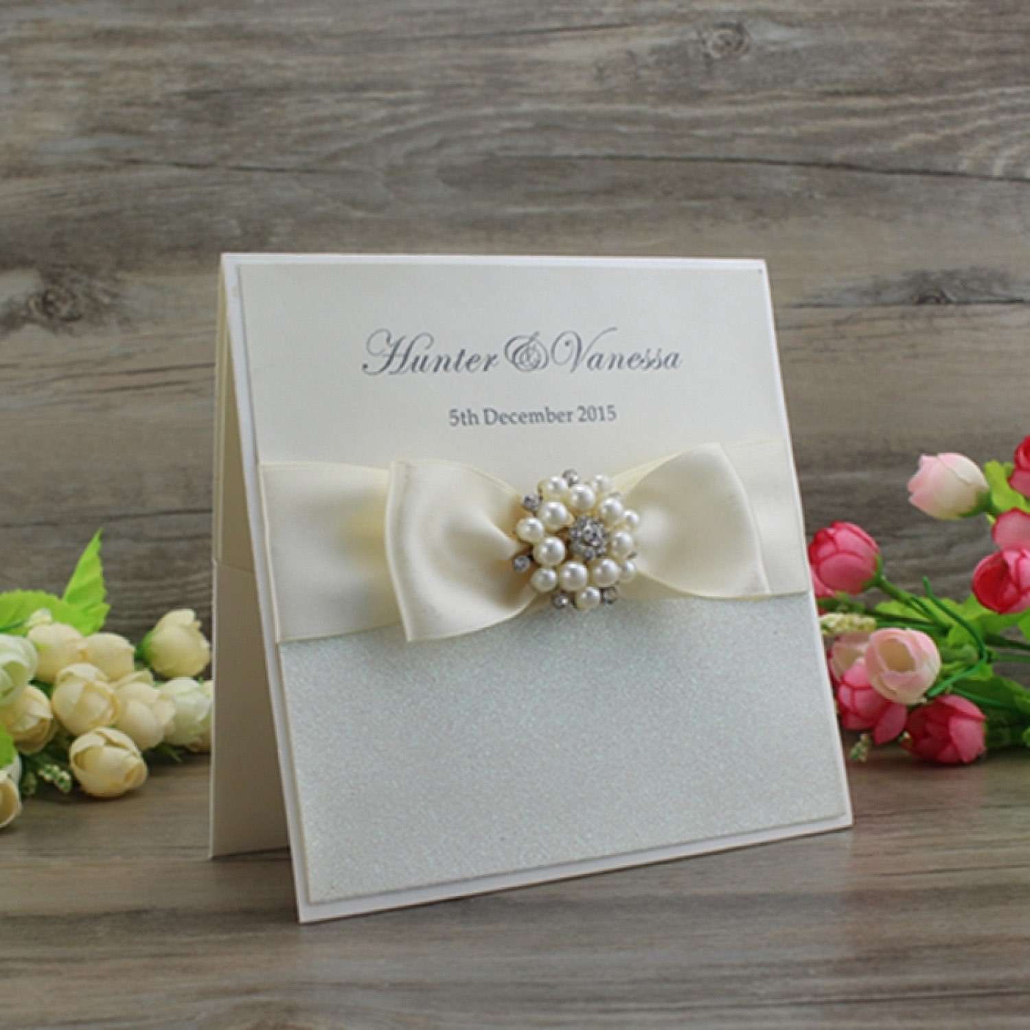 Glitter Invitation Card with Paper Box Elegant Wedding Invitation Customized 
