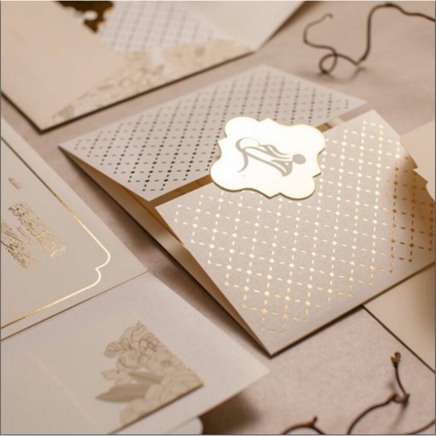 Gate Fold Invitation Card Tartan Design Wedding Invitation Customized 