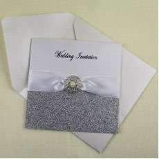 Wedding Invitation with Envelope Glitter Paper Blank Insert Card Foiling Customized 