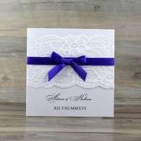 Half Fold Lace Invitation Card Wedding Card Customized Simple Style