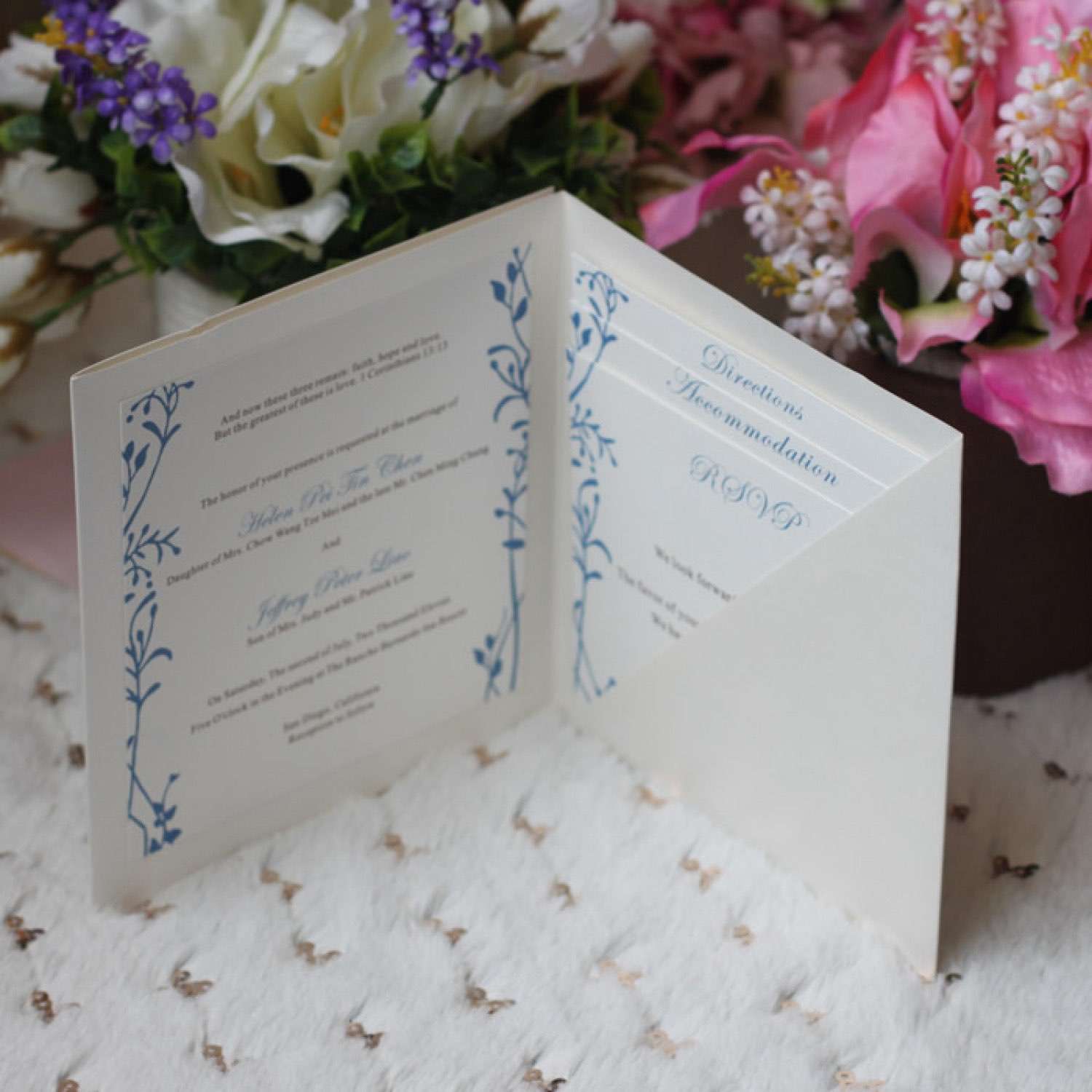 Z Fold Invitation Wedding Card Customized Elegant Invitation Card 