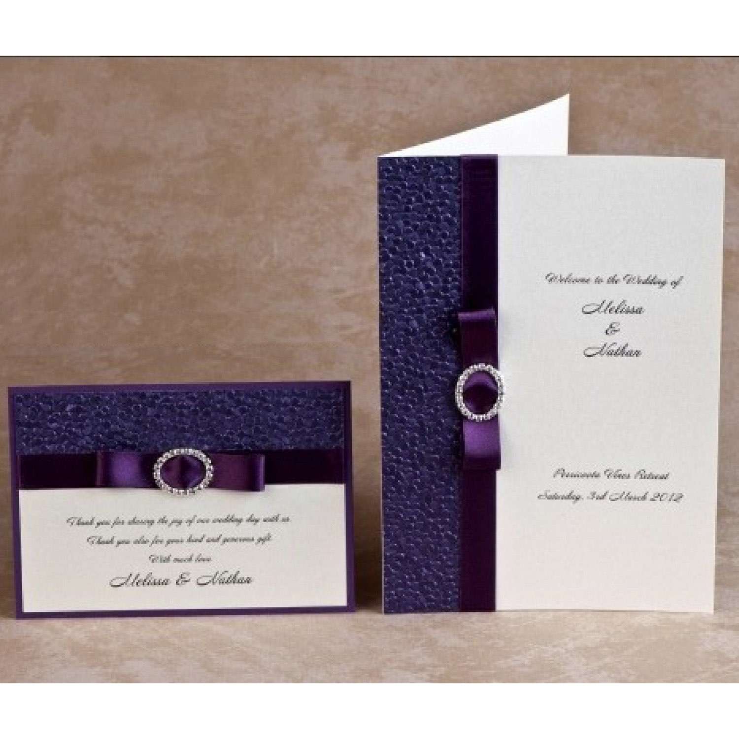 Purple Wedding Supplies Marriage Invitation Card Customized 