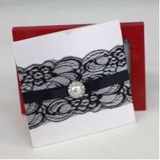 Black Lace Invitation Card Blank Card Printing Customized Wedding Card 