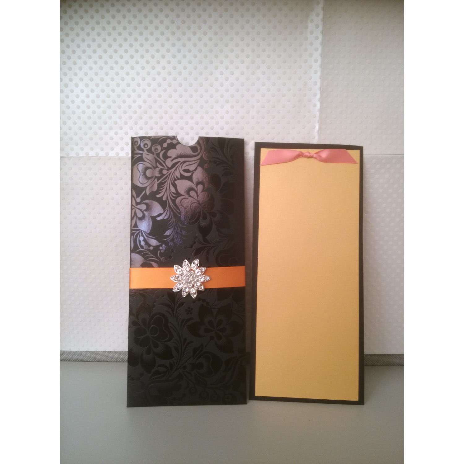 Black Foiling Invitation Card Pocket Wedding Card Greeting Card Customized 