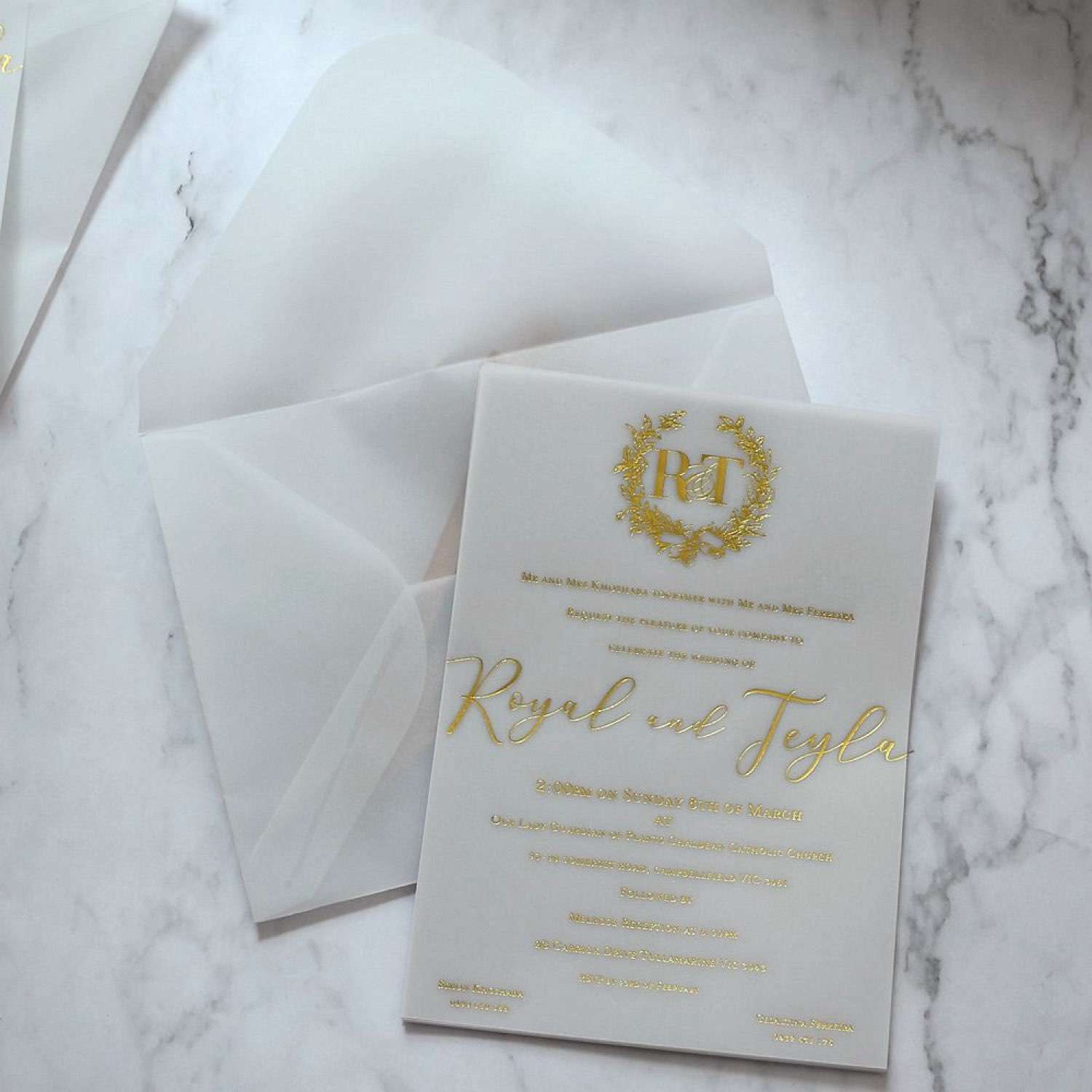 Vellum Paper Invitation Card Foiling Wedding Invitation Customized Wholesale
