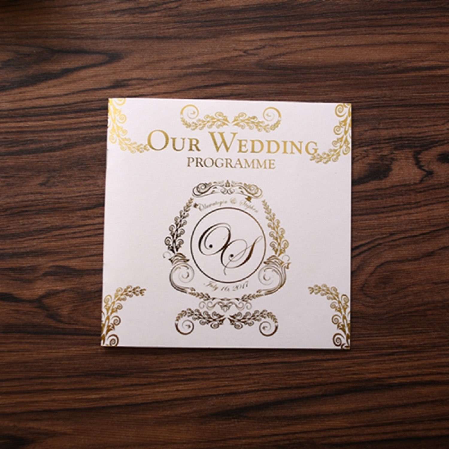 Wedding Invitation Book Customized Foil Printing Latest Invitation
