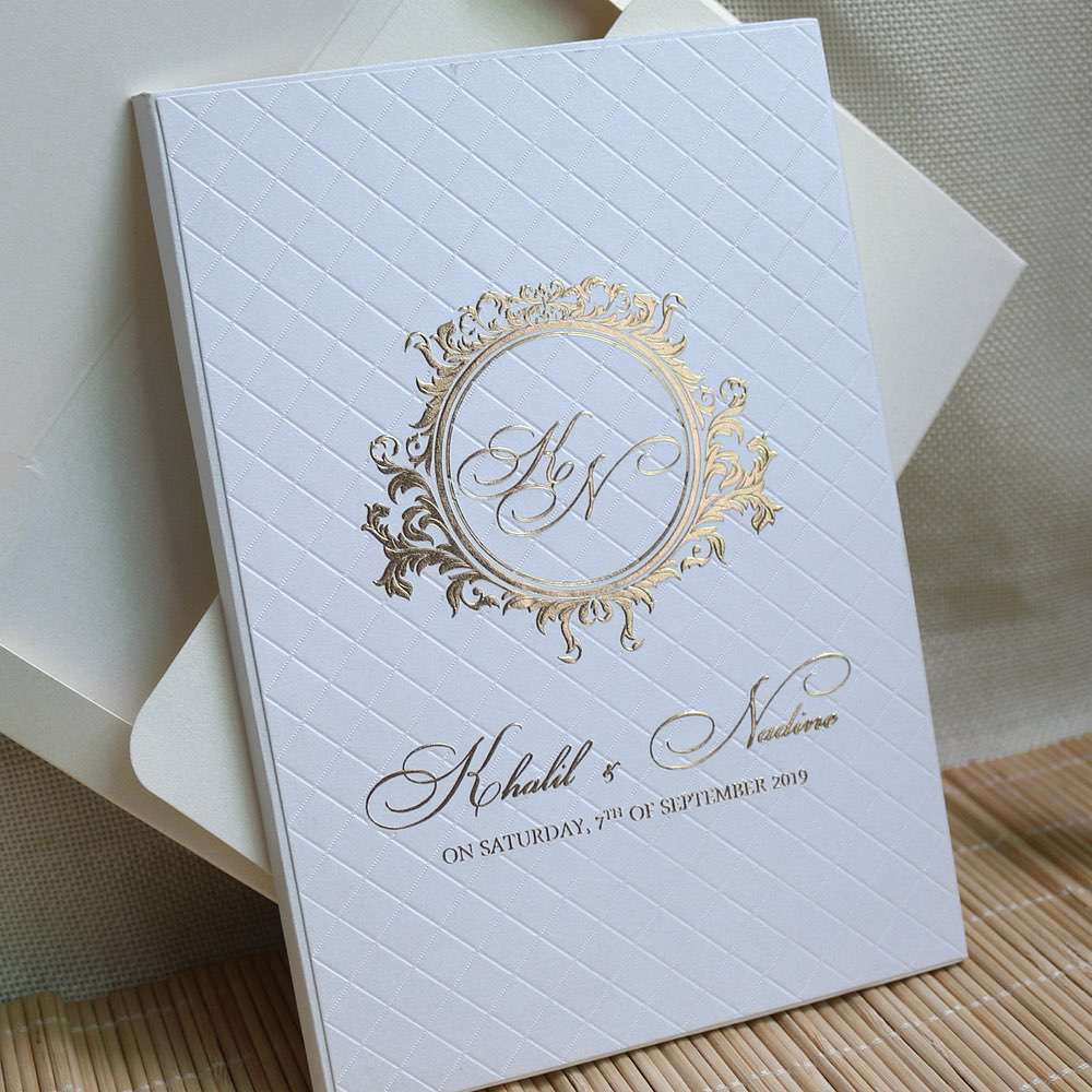 Hard Cover Invitation Card With Envelope, Wedding Invitation, Foiling ...